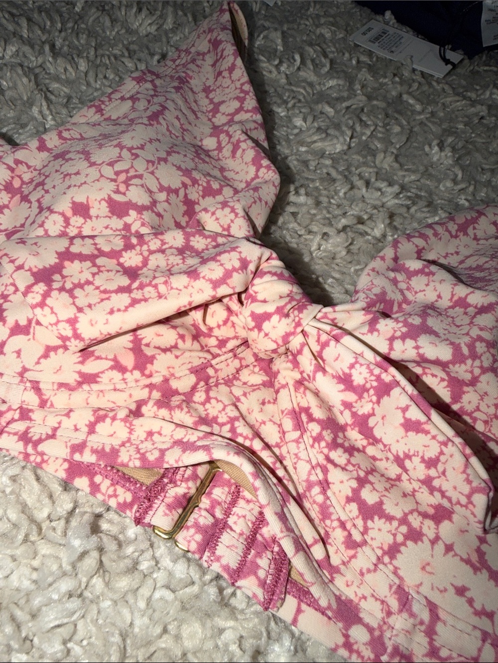 Kona Sol Pink and Cream Floral Bikini Set - Picture 5 of 6